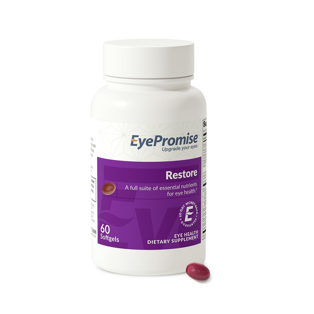 EyeSpromise Obnovit Oční Zdraví Dodatek - 60 Softgels, 30denní Dodávka - Omega 3 Dodatek se Zeaxanthin, Lutein, Fish Oil, EPA, DHA & Vitamíny pro oční zdraví