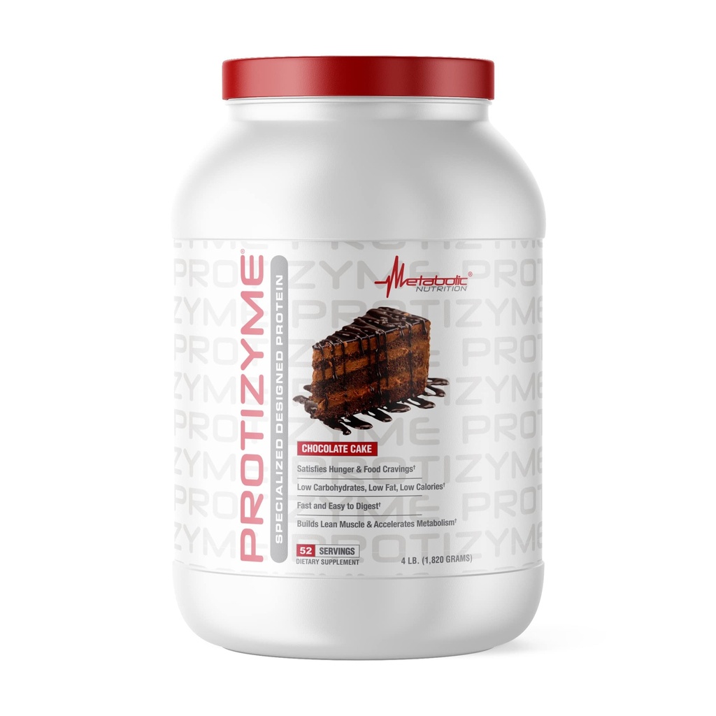 Metabolická výživa, Protizym, 100% syrovátkový protein prášek, vysoký protein, nízký obsah sacharidů, nízký obsah syrovátkového proteinu, trávicí enzymy, 24 esenciální vitaminy a minerální látky, 4 libry, 52 Služeb