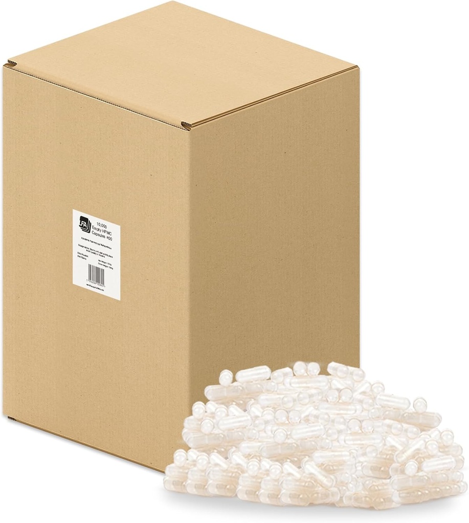 Prázdné 00 Kapsle - Vegan HPMC - 10000 Hrací box - PillCapsle Prázdné Náplně Kapsle Plnicí stroj Tray - Vegetariánské Caps Easy Snap for DIY Supplement Pills - Halal & Kosher