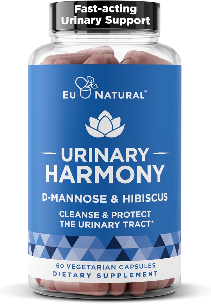 Moč Harmony D- Mannose dodatek - Močové Trakt Zdraví pro ženy - Cleanses and Flushes The Moč System - Potenciální klinická síla Formule s DMannose a Hibiscus - 60 Rychlé působení Kapsle