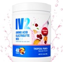 IV2 Premium Hydration Powder - Sugar- Free Electrolyte Mix + aminokyseliny a esenciální vitaminy I Vegan, Non- GMO, gluten- Free, Caffeine- Free (40 Služeb)