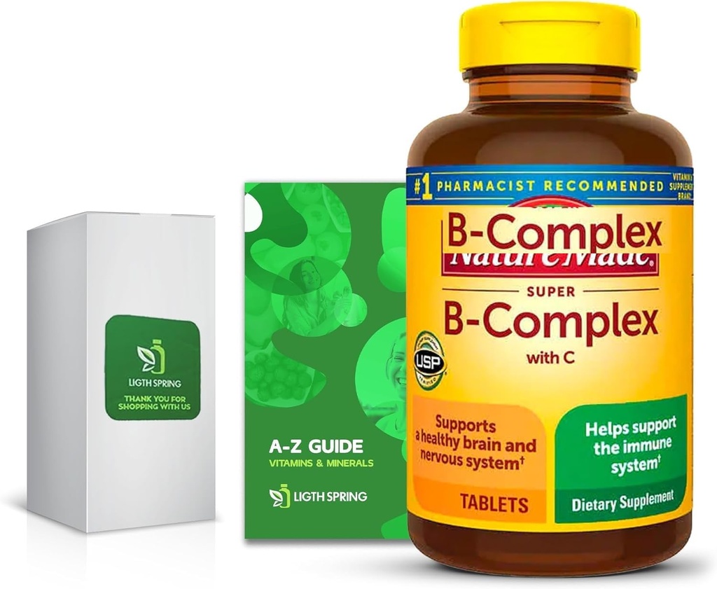 Super B-Complex s C, 460 Tablety s exkluzivními vitamíny a minerály A až Z - Lepší Ligth & Spring Guide (2 položky)