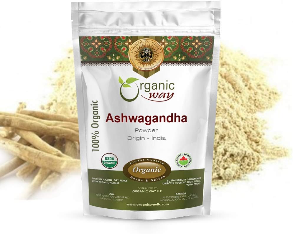 Organic Way Premium Ashwagandha Root Powder (Witania somnifera) - Organic & Kosher Certified CLANE124; Vegan CLANE124; Non GMO & Gluten Free CLANE124; USDA Certified CLANE124; Původ - Indie (1Lbs / 16Oz)