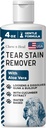 Chew + Heal Labs Pet Tear Stain Remover for Dogs - 4 oz Water- Based Dog Eye Wash & Cleaner - Rozpustí Gunk & Buildup - Aloe Vera & Cucumber Extract