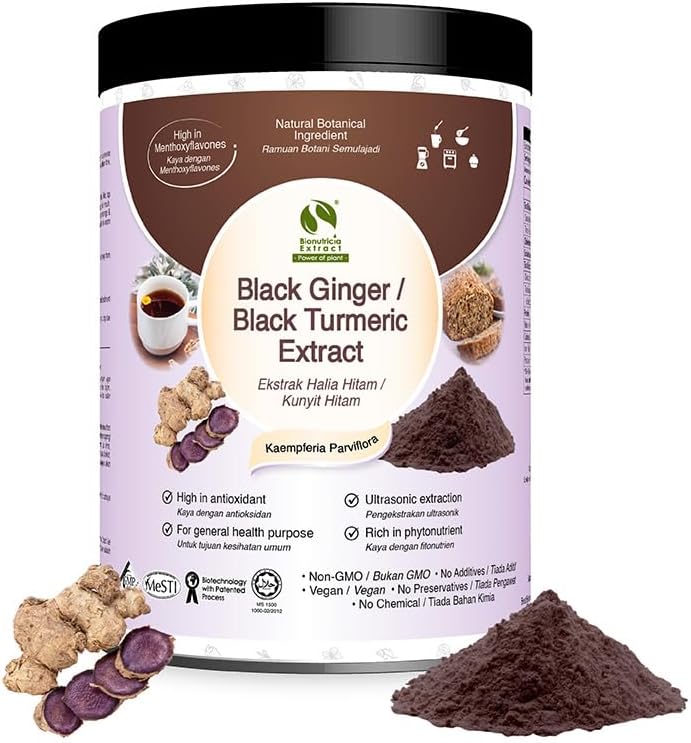 Bionutricia Black Ginger Extract Powder 124; Čistý standardizovaný extrakt 124; Energie & Stamina Oz 124; 1.76 Oz (50g)