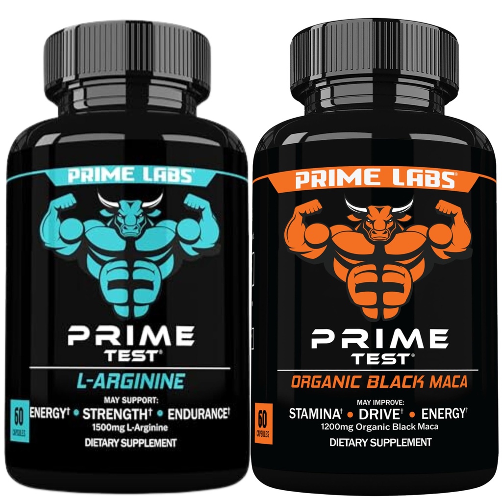 Prime Labs L Arginin (60 ct) + Organic Black Maca Kapsle (60 ct)
