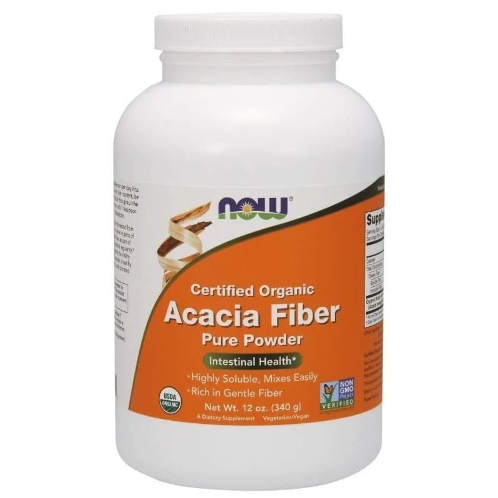 Nyní potraviny Fiber Powder, Organic Acacia, 12- Ounce (balení po 3)