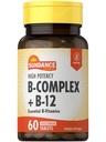 Sundance vitamin B-Complex CLAS124; s B-12 CLAS124; 60 Tablety CLAS124; High potency CLAS124; Vegetarian, Non-GMO, a gluten zdarma dodatek