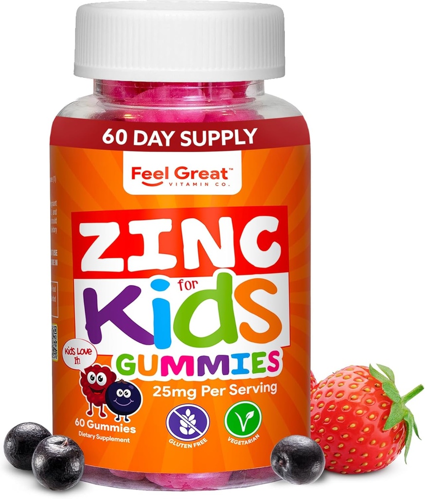 Pocit velký zinek gumy pro děti 124; Bolster imunitního systému vašeho dítěte s Yummy děti vitamíny 124; Velký Ochutnávání přírodní příchuť Gummy doplněk Vitamíny 124; 60 Gummy