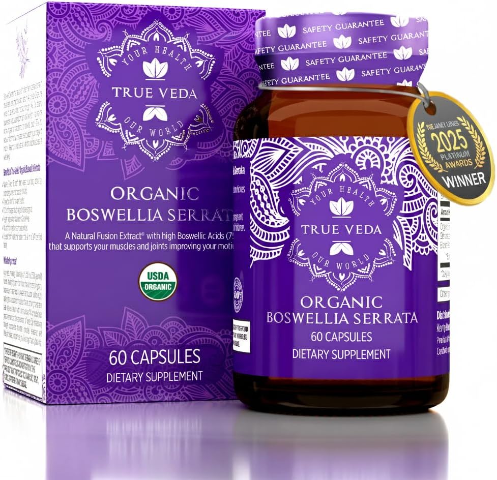 Organic Boswellia Extract Capsules - Boswellia Serrata Extract Capsules 124; USDA Organic Supplementary CLAS124; 5: 1 Extract CLAS124; Max Information 75% Bohwellic Acid CLAS124; Bohwellia Complex CLASSUPTION 124; 60 Vegan Botwellia Capsules
