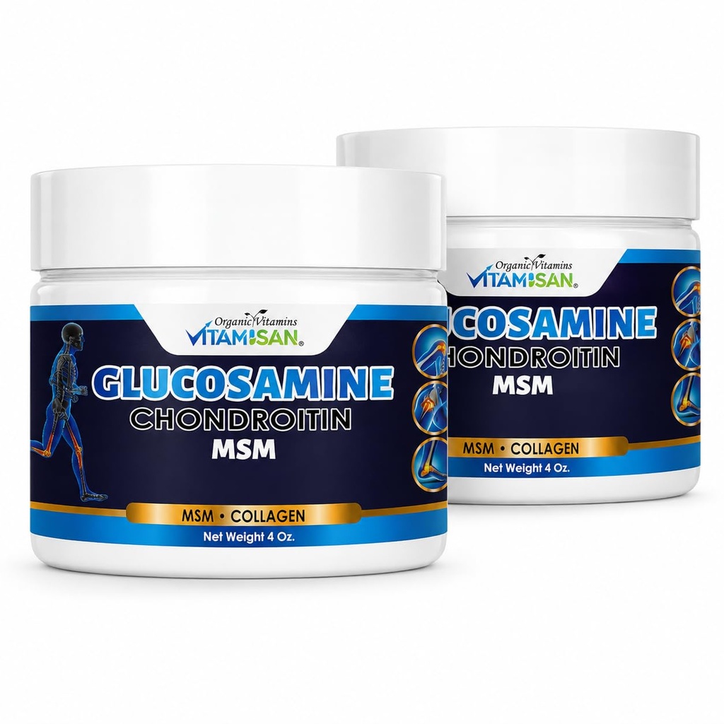 VITAMISAN Glucosamine Chondroitin MSM Kolagen a Arnica Cream 4 OZ 2 Pack