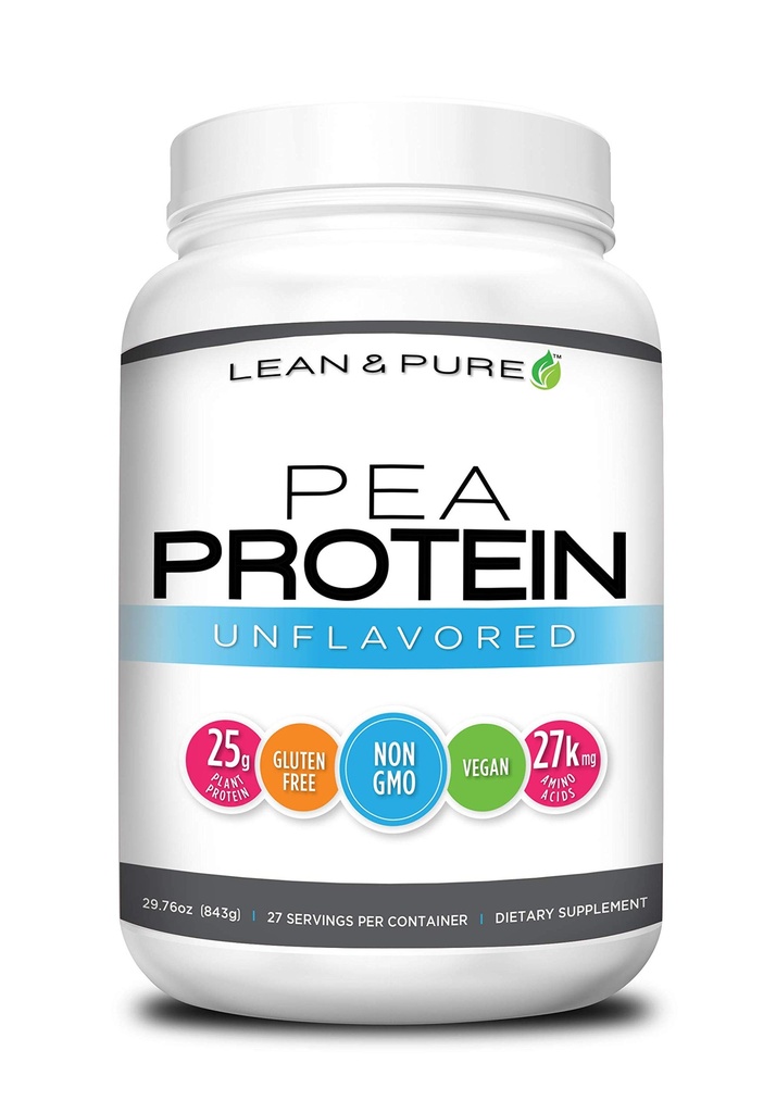 Lean & Pure Pea Protein Powder, Vegan, Low Carb, 25g proteinu, non GMO, gluten zdarma, 27 Služeb, 843g
