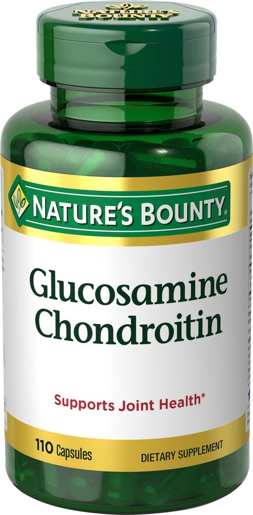 Přírodní Bounty Glucosamine Chondroitin pilulky a dietní dodatek, Podpora Společné zdraví, 110 Kapsle