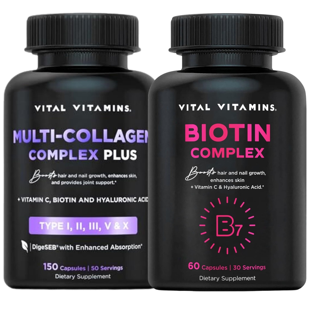 Vitální vitamíny Multi kolagen Plus pilulky + Biotin Complex pilulky