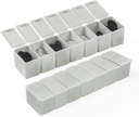 Týdenní malý Pořadatel pilulek, 7 dní Pouzdro Pill, Denní Vitamin Case Medicine Box, Pill Kontejnery pro léky doplňky rybí olej (2Pcs, Grey)