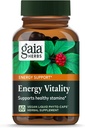 Gaia Herbs Energy Vitality - Energy Support Dodatek k udržení zdravé energie a stresu úrovně - s Ginkgo, ženšen, zelený čaj a kopřiva * - 60 Vegan tekuté fytokapsle (20- denní dodávka)