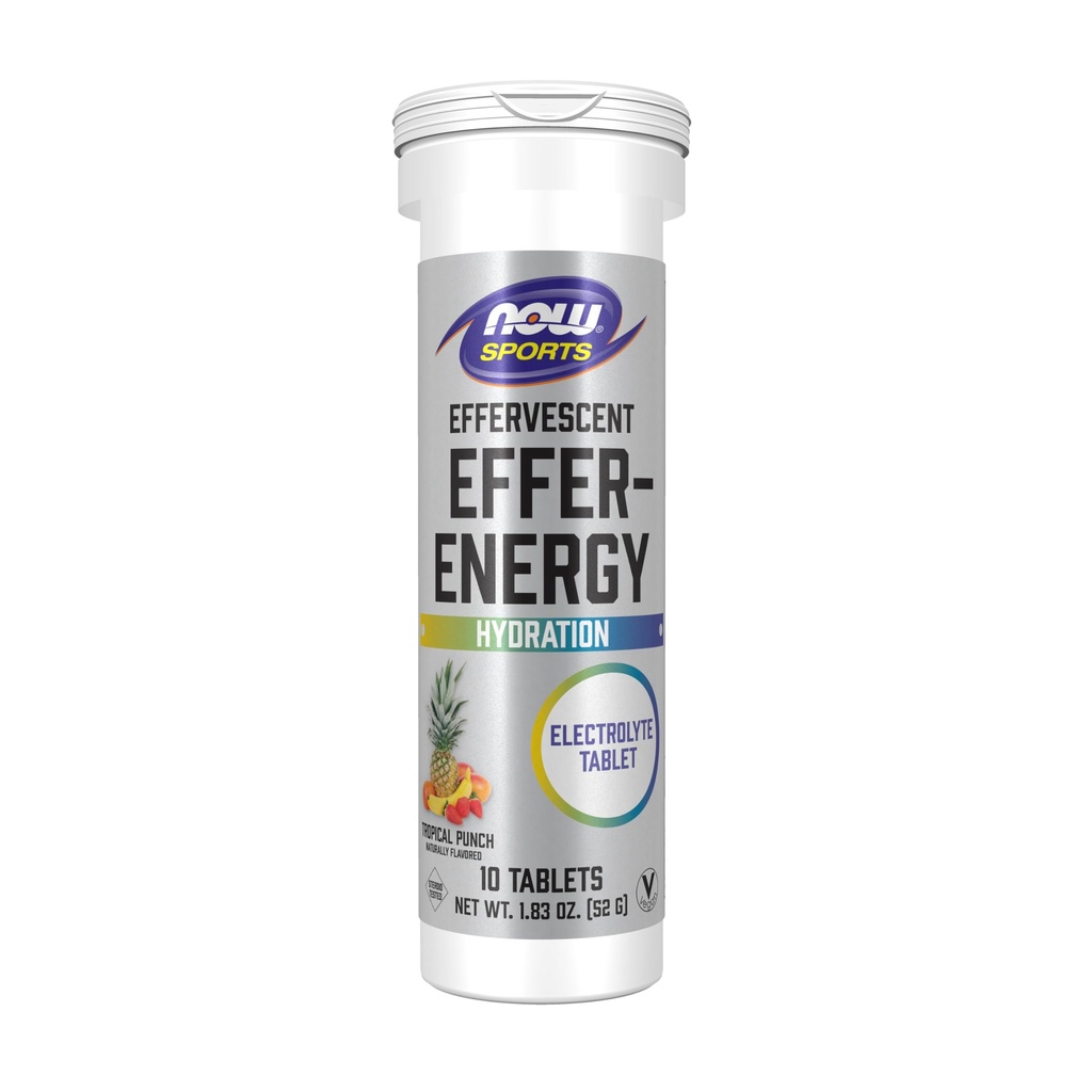 Nyní Foods Sports Nutrition, Effervescent Effer- Energy, Electrolyte Supplement, Energy * / Recovery *, Tropical Punch, 10 tablet
