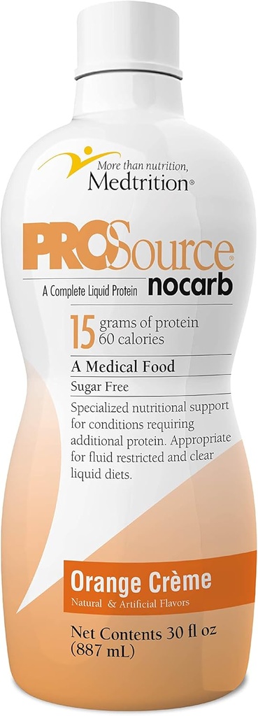 Tekutý kolagen Peptides Typ I, III 15 Grams Protein per Oz. Oz. 124; Prosource NoCarb Orange Crème 4 Lahve Pack Medtrition Crème 124;