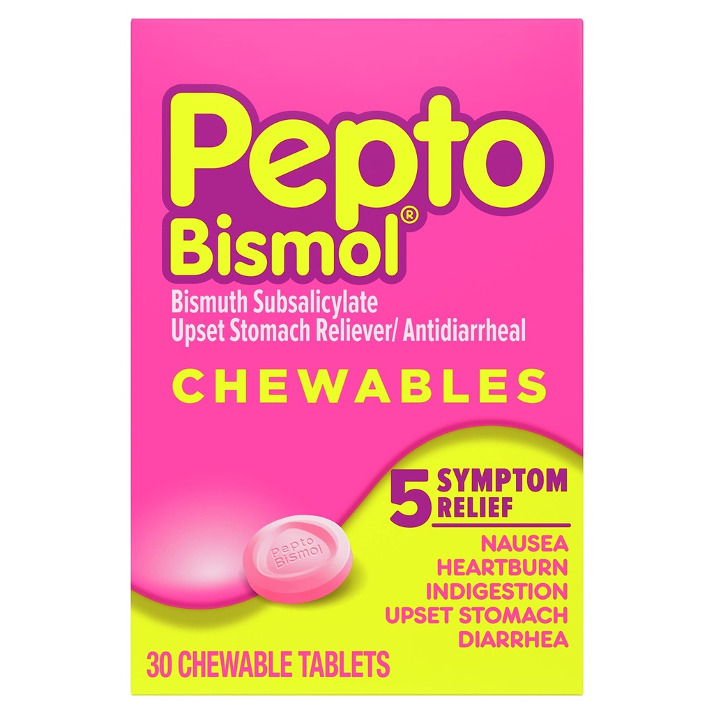 Pepto Bismol Pepto- Bismol Žvýkací tablety, 30 ct,