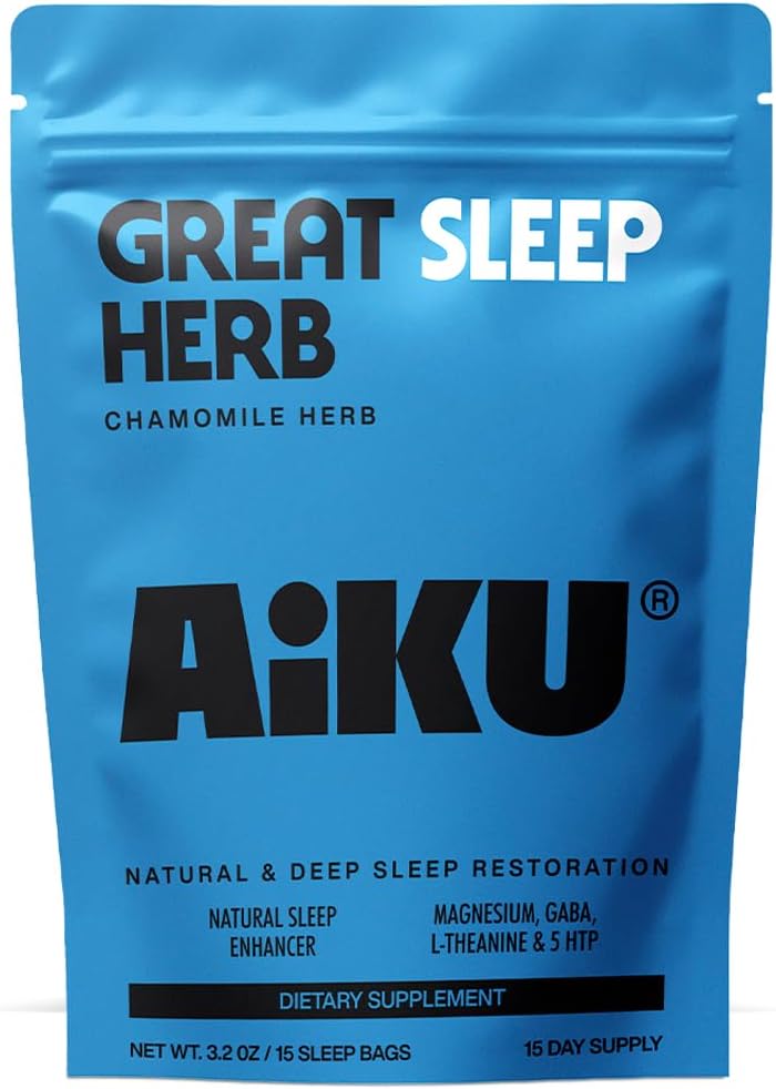Great Sleep Herb 124; pro Restful Sleep & Relaxation 124; Heřmánkový čaj s GABA, hořčík & 5-HTP 124; Premium Herbal Sleep Support 124; USA Made - 15 Tea Bags (15 Day Supply)