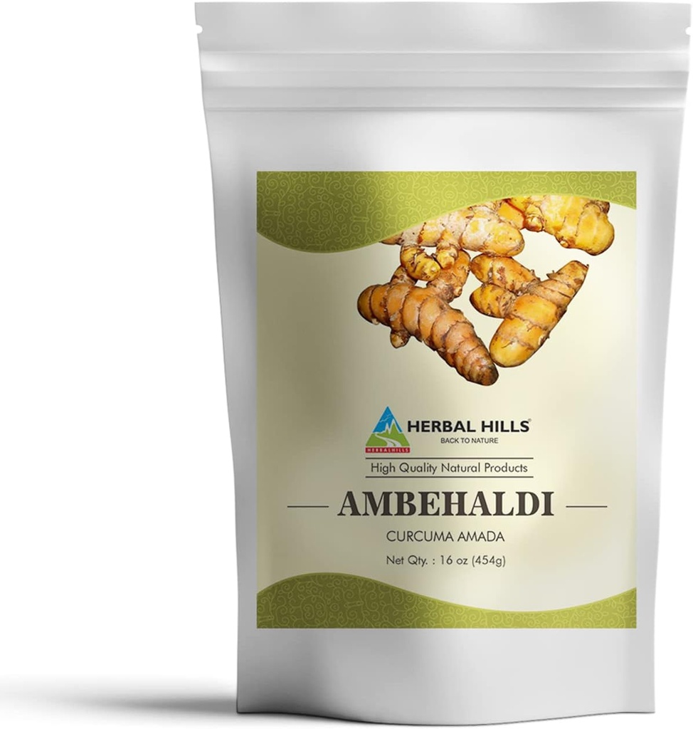 HERBAL HILLS Ambehaldi Powder Turmeric Powder / Amba Haldi / Curcuma Amada / Curcuma Longa / Turmeric Curcumin Appen124; 16 Oz (454 GMS)