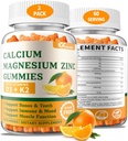 (2 Pack) Vápník hořčík zinkové gumy s vitamínem D3 & K2 - Cukr bez vápníku gumy pro ženy a muže - Kostní a imunitní podpora - Non- GMO, gluten- zdarma, Orange ochucené - 120 Počet