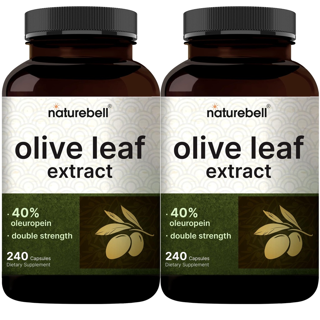 2 Pack Olive Leaf Extract 30000mg, 480 Celkem Kapsle 124; 40% Aktivní Oleuropein, 50: 1 Herbal Ekvivalent - Bohaté na polyfenolové a flavonoidní antioxidanty pro imunitní a srdeční zdraví - Non- GMO