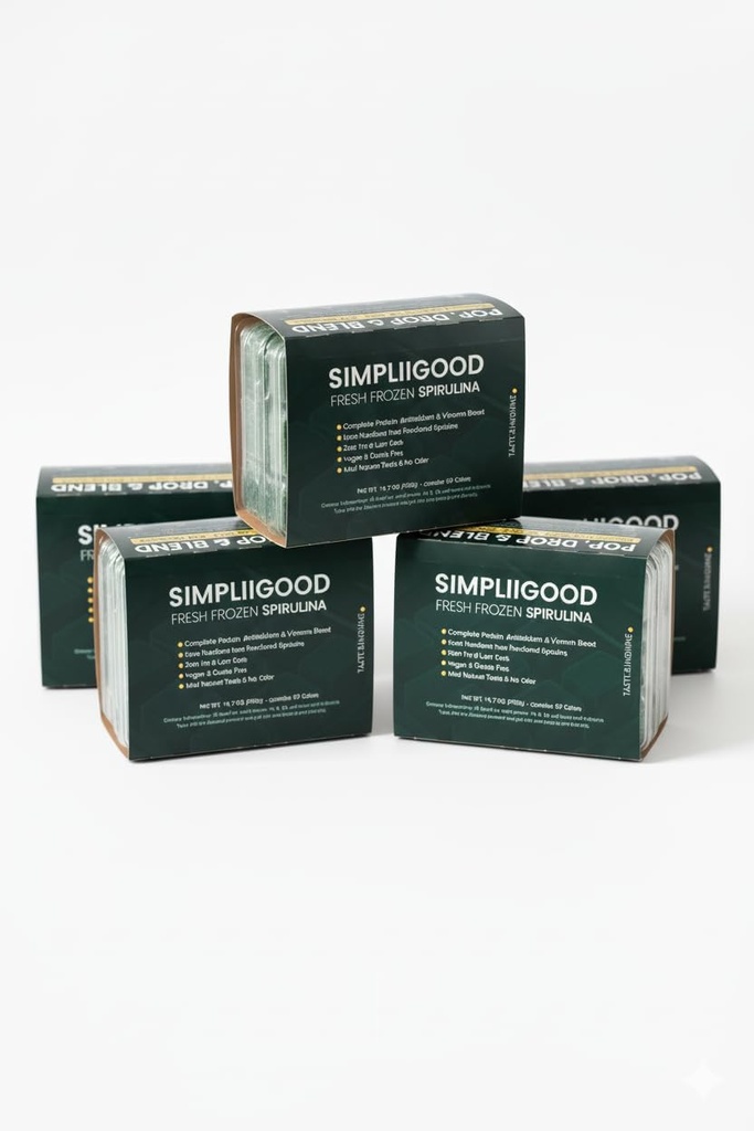Zmrazená Spirulina Premium Superfood pro dospělé a dospívající Nutricent- Rich snadné použití zmrazené Spirulina 12 podnosy Obsahuje 10 Cube v každém balení. 2 Cube = 28g (jeden sloužit)