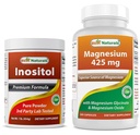 Nejlepší Naturals Inositol Powder 1 Lb & Magnesium Glycinate 425 mg