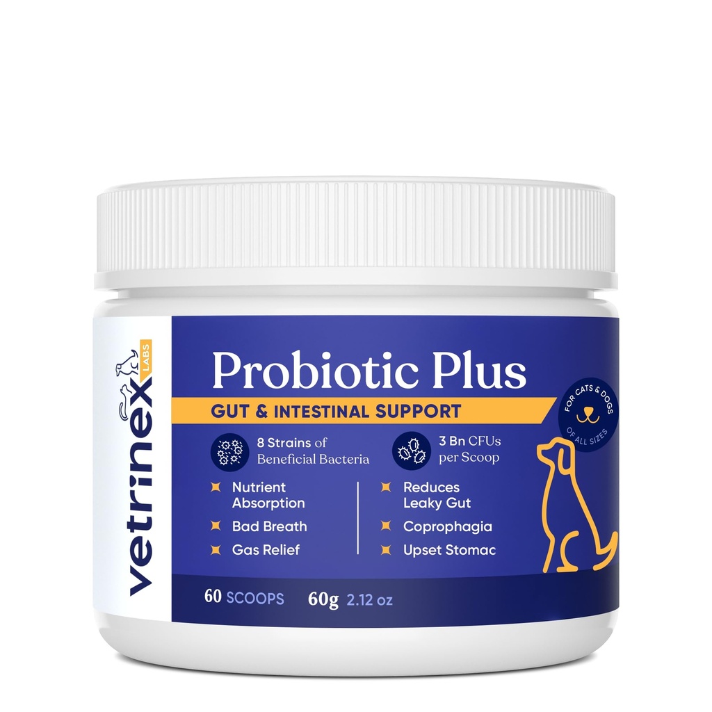 Probiotika - Koprofagie Léčba psů - Zastavit a zabránit psovi z jezení bobku - No Stool Eating, Deterrent and Prevention - Probiotika Prášek pro kočky, psy a štěňata