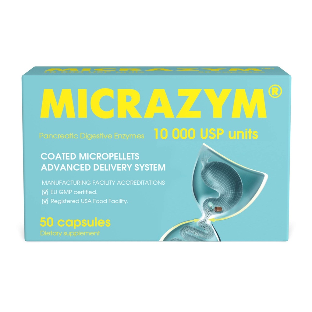 AVVA Pharmа Pancreatic Enzymy - 10 000 USP Efektivní Pancreatic Enzyme Supplementations - Digestive Enzymy for Digestion - 50 Fast-acting Kapsle s Amylázou, Lipázou a proteázou