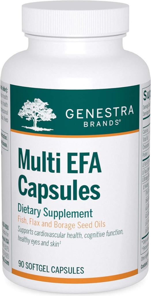 Genestra Brands Multi EFA Kapsle 124; Unikátní směs ryb, Flax, a Brutnák Oleje z osiva 124; 90 Softgel Kapsle