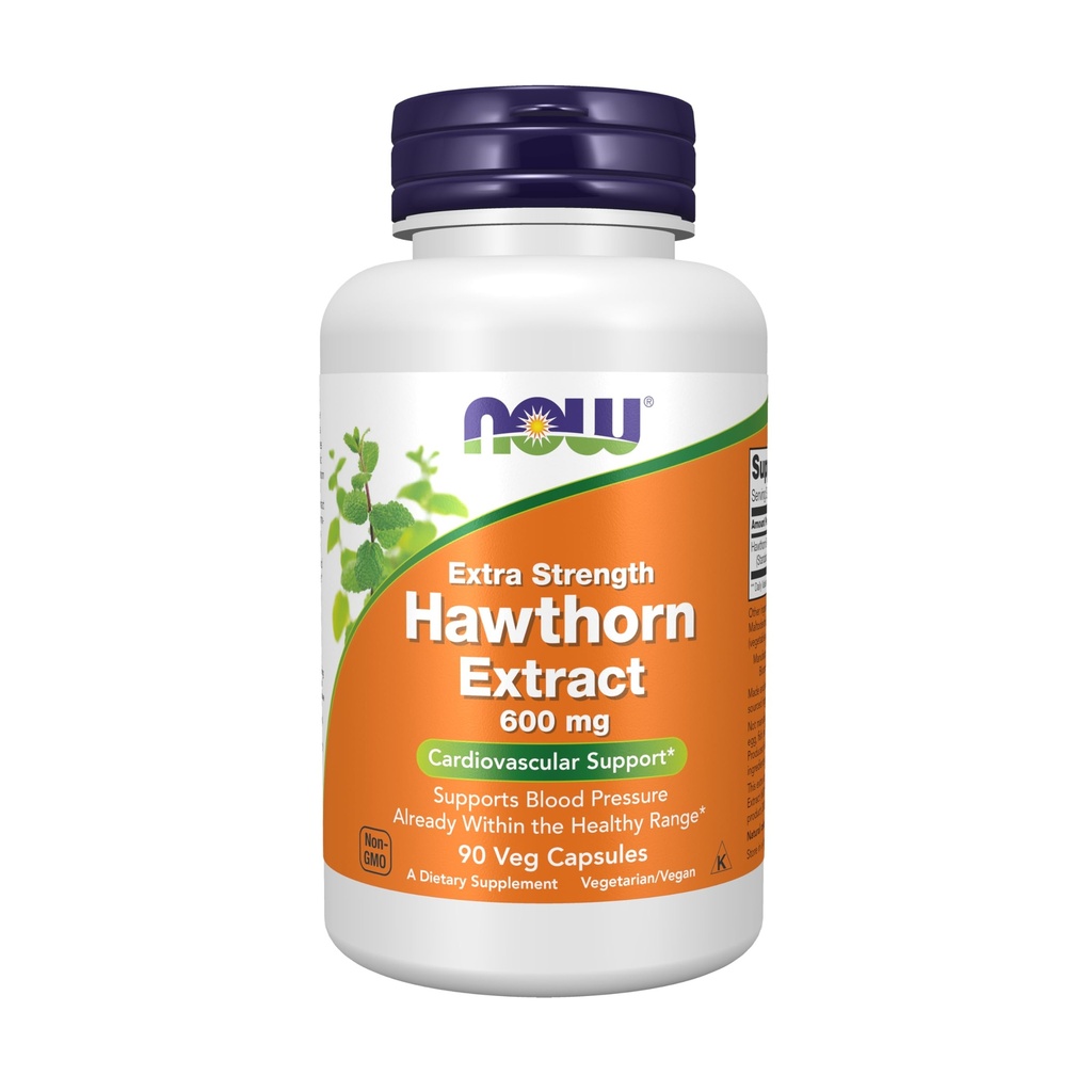 Nyní Potraviny doplňky, Hawthorn Extract 600 mg, Extra síla, Kardiovaskulární podpora *, 90 Veg Kapsle