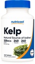 Nutricost Kelp tablety, 325mcg jódu, 240 tablet - Non- GMO, gluten zdarma