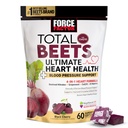 FORCE FACTOR Celkem Beets Ultimate Heart Health Chews for Blood Pressure Support, with Beetroot Powder, CoQ10, B Vitamins & Grapeseed Extract for Blood Flow & Energy, Black Cherry, 60 Soft Chews