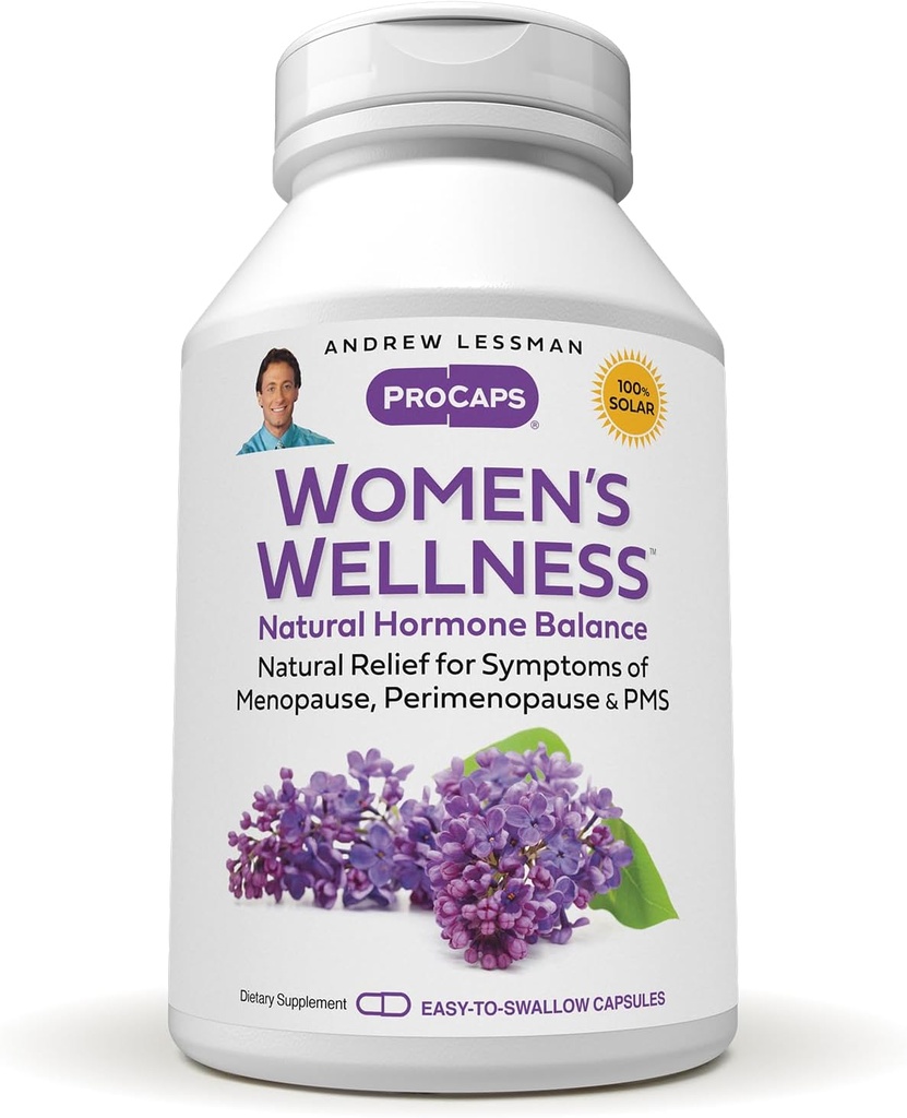 ANDREW LESSMAN Dámské Wellness 60 Kapsle - Přirozeně ulevuje PMS, Menopauza a Perimenopauza Symptomy, se Soy Isoflavones, EGCG, Cranberry, Brokolice a další. Snadno spolknout tobolky