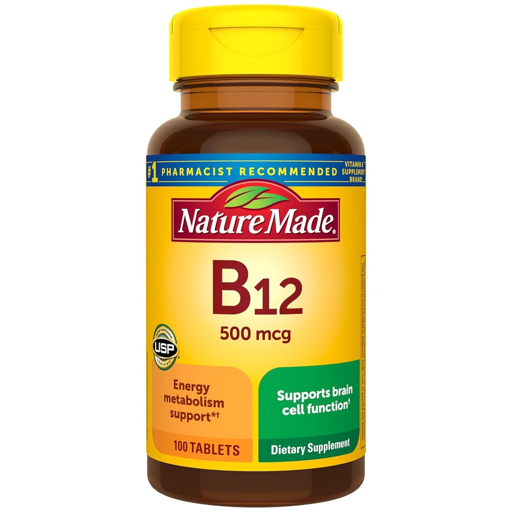 Nature Made Vitamin B12 500 mcg. Tablety 100 Ct