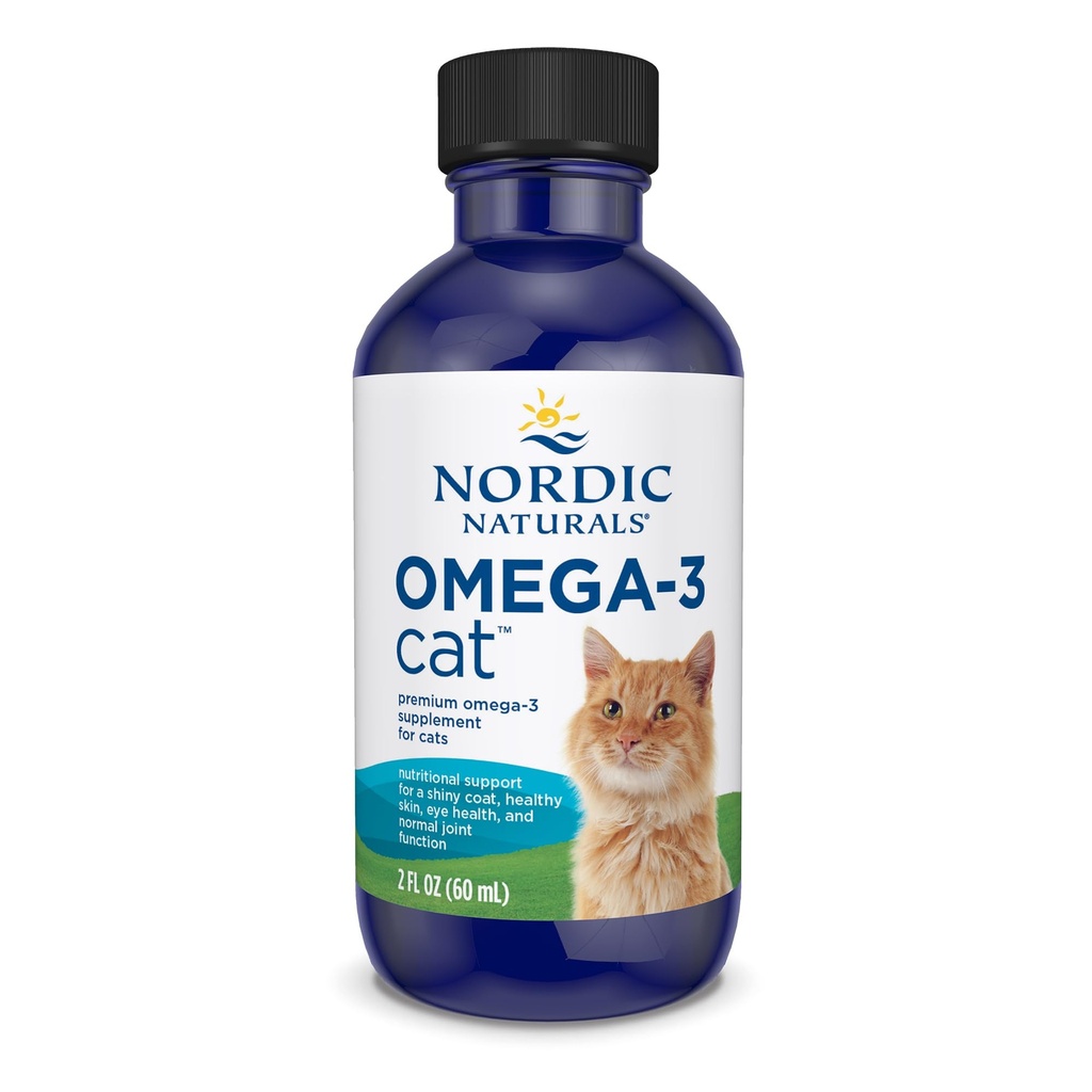Nordic Naturals Omega33 Cat, Neochucené - 2 oz - 304 mg Omega33 per One ml - Rybí olej pro kočky s EPA & DHA - Promotes Heart, Skin, Coat, & Imunitary Health - Non- GMO