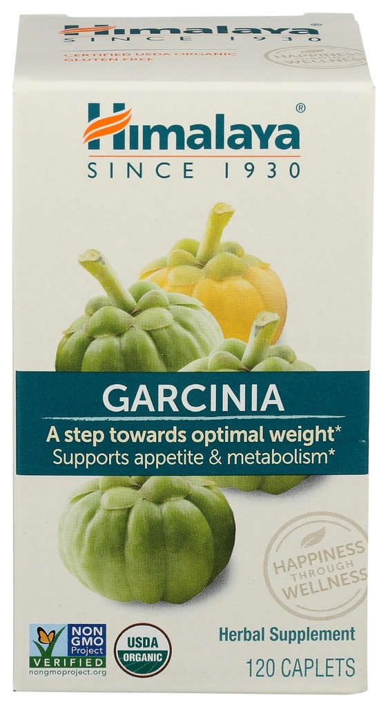Himalaya Organic Garcinia Cambogia Bylinný dodatek, Podpora appetite, Lipid Metabolismus, Podpora hmotnosti, USDA Organic, Non- GMO, Vegan, 600 mg, 120 Plant- based Caplet