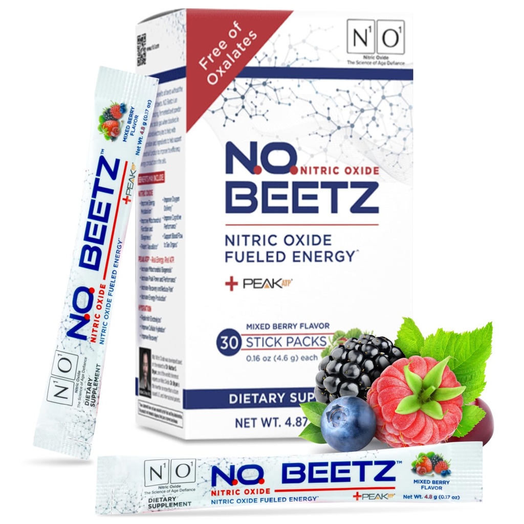N.O. Beetz Nitric Oxide Dodatek pro Pre- Workout & Endurance CLANE124; Beetroot, Peak ATP & Electrolytes for Energy & Hydration CLANE124; Zvyšuje krevní tok & Muscle Recovery CLANE124; No Mess, 30 Serving