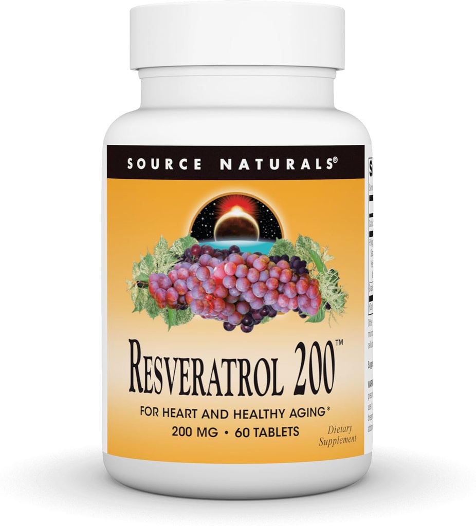Zdroj Naturals Resveratrol, pro srdce a zdravé stárnutí * 200 mg - 60 tablet