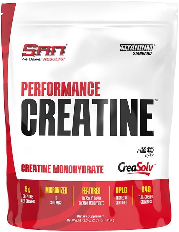 SAN Performance Creatine 1200g - Podporuje růst svalů a atletický výkon, 240 Služeb