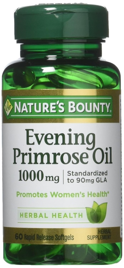 Nature 's Bounty Evening Primrose Oil, 1000mg, 180 Softgels (3 x 60 hraných lahví)