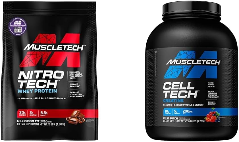 MuscleTech Syrovátkový protein Powder Nitro- Tech syrovátkový protein izolát & Peptidy & nohydrát Prášek Cell- Tech Creatine Powder