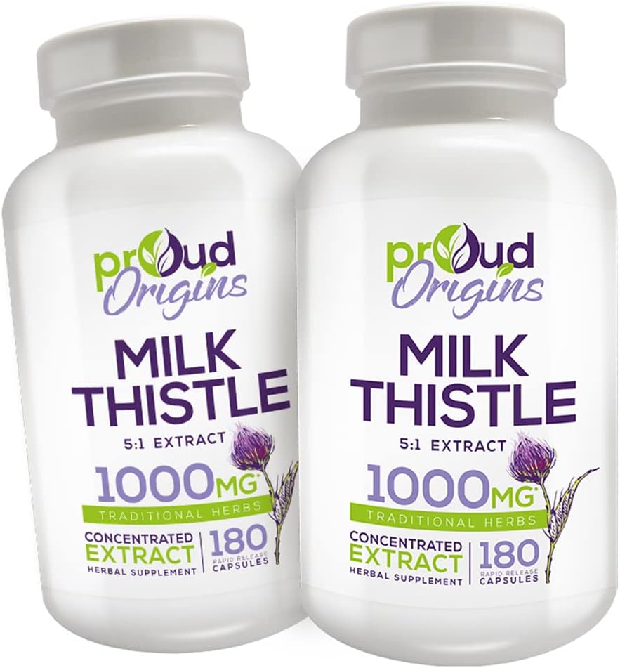 1000mg Thistle mléko pomáhá udržovat zdravé funkce jater, optimalizovat zdraví, rychlé uvolnění, gluten zdarma doplňky - 6- měsíční dodávky (2 balení)