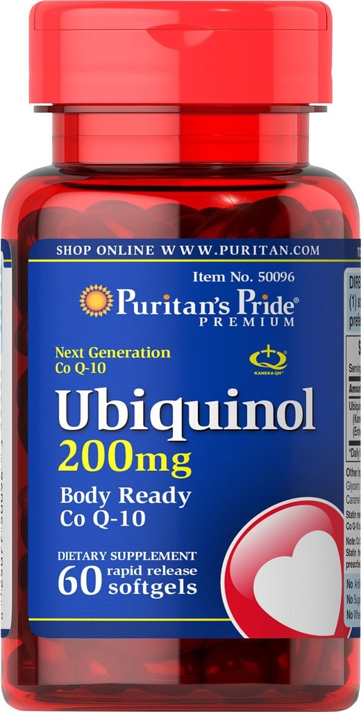 Puritan 's Pride Ubiquinol 200 mg Softgels, 60 Počet