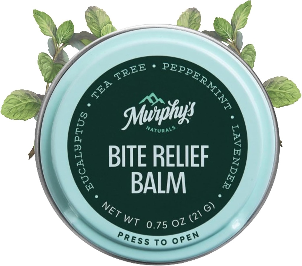 Murphyho Naturals Insect Bite Relief Balm, Travel- Friendly, Soothes Bug Bites with Plant- based Oil, Fast- acting, Easy Application, 0.75oz