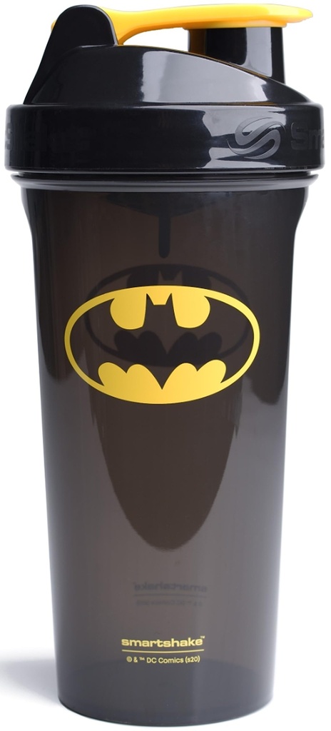 Smartshake Lite Ligue protein Shaker láhev 800ml - DC Comics Water Bottle, Leakproof BPA Free Gym Shaker Bottle for Protein Shakes And Protein Powder - Batman Logo