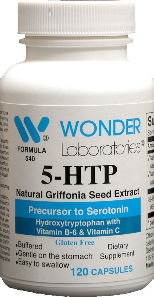 5 Htp, Natural Griffonia Seed Extract Prekursor to Serotonin - 120 Kapsle # 5402