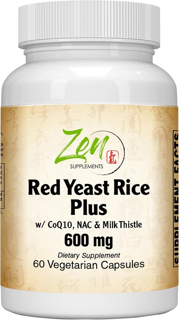 Zen doplňky - Červená kvasinková rýže W / CoQ10 dodatek 60-Vegcaps